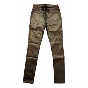 YSL dark gold denim slim jeans